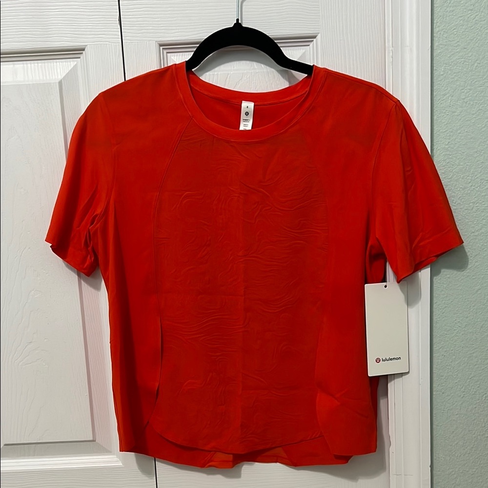 lululemon Stretch Run Airflow Orange Shirt